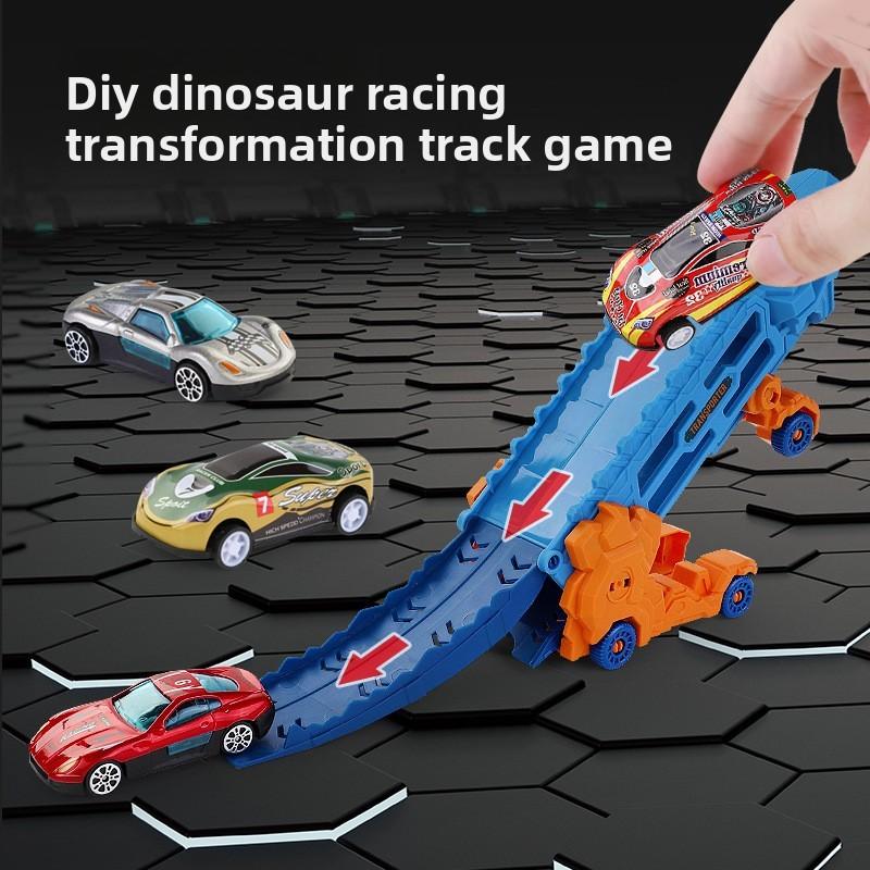 Dinosaur Shape Folding Track Car For Kids With Transforming Features And Interactive Play