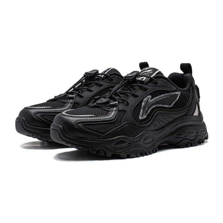 Li Ning Kids Sports Lifestyle Series Comfortable Breathable Shock Absorbing Durable Casual Shoes Kids Shoes Black YKCT168-41