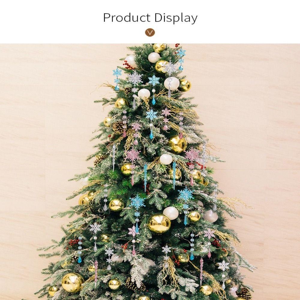 Shatterproof Acrylic Snowflakes Clear Simulation Xmas Tree Ornaments  Party Decor