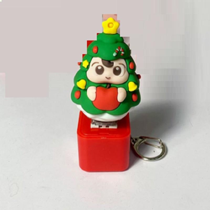 

Santa Claus Pressing Sound Keychain Music Sound Keychain Pendant Christmas Decorations Hanging Xmas Navidad Decor Supplies Gift Can sing