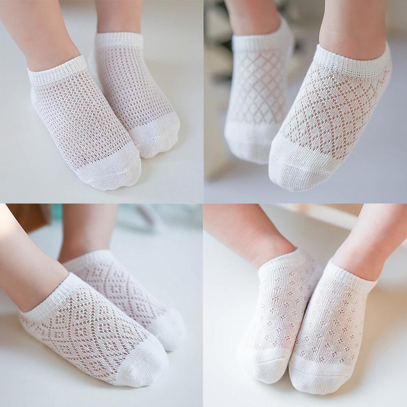 5 Pairs/lot Newborn Baby Socks Boys Girls Summer Socks Kids 100% Cotton Breathable Thin Baby Boy Socks Mesh Infant Boat Sock