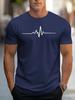 Fashionable Unisexs Summer 3delectrocardiogram Printed Comfortable And Breathable Round Neck Tshirt Outdoor Casual Top