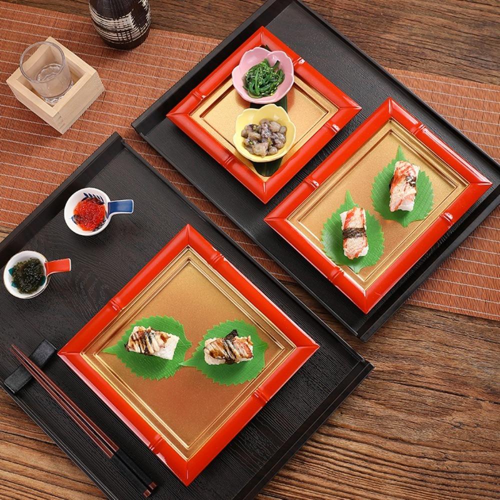 Imitation Bamboo Cold Noodle Dish Beautiful Sushi Food Tray Easy To Clean Sushi Plate  Party