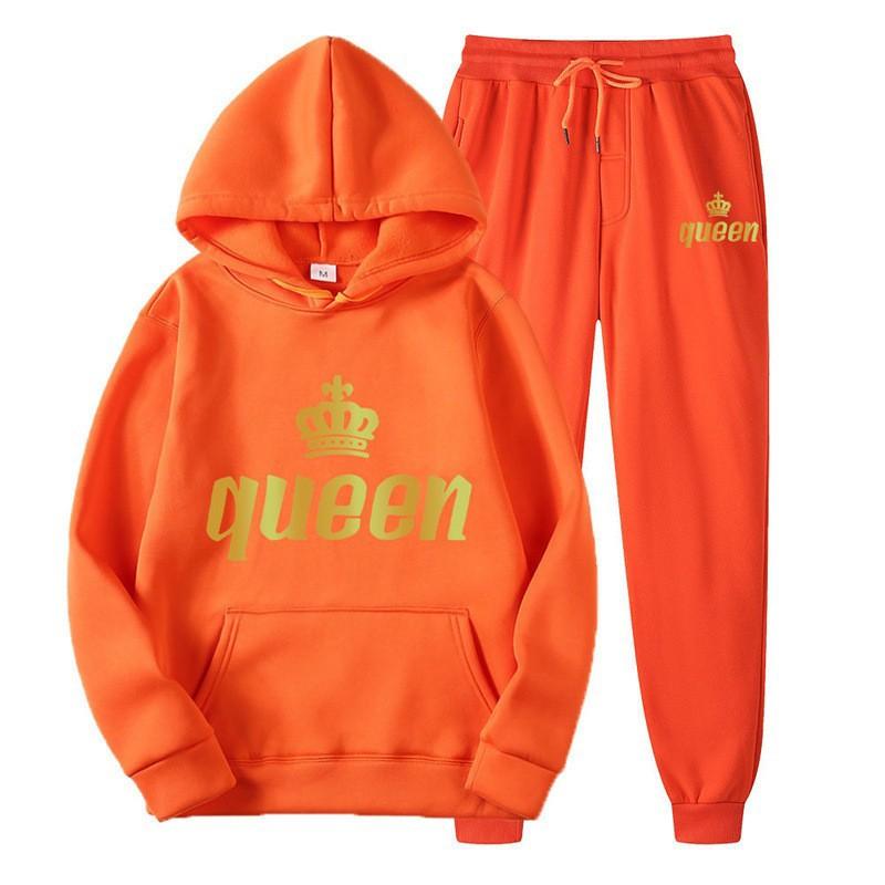 Hot-selling Fleece Pullover Hoodie Sweatpants Set Men and Women Youth Fashion Casual Letter Printing 2-piece Set