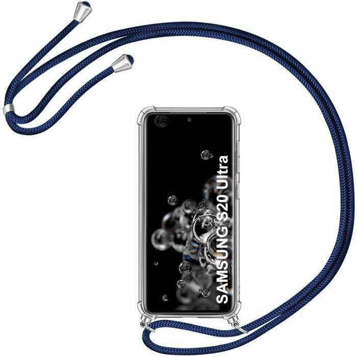 Coque - PROSHOP - Samsung S20 Ultra - Souple - Transparent-Bleu Marine - Anti-choc