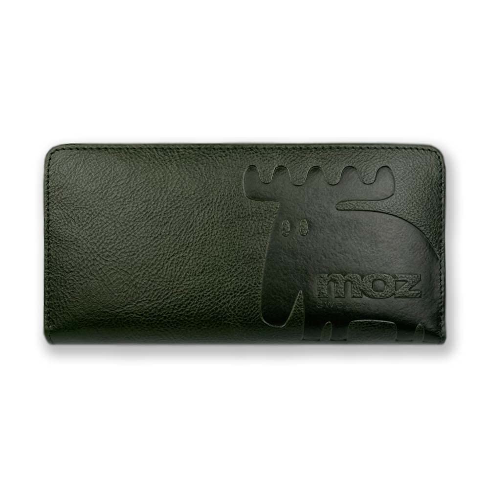 

Available in 3 colors moz Real Leather Round Zipper Long Wallet (86121) (GREEN)