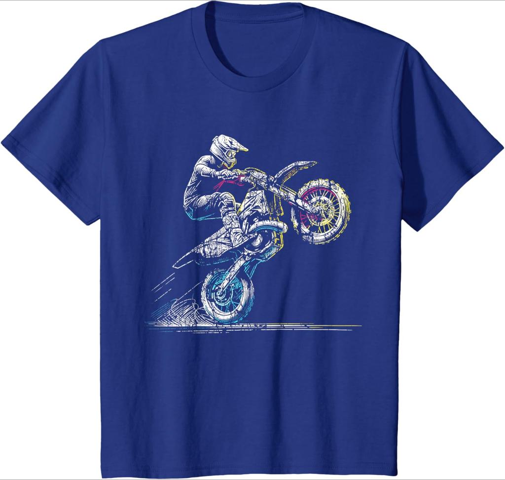 Dirt Bike Rider Retro Motorcycle Motocross TShirt 100 Cotton ONeck Short Sleeve Summer Casual Mens Tshirt Streetwear