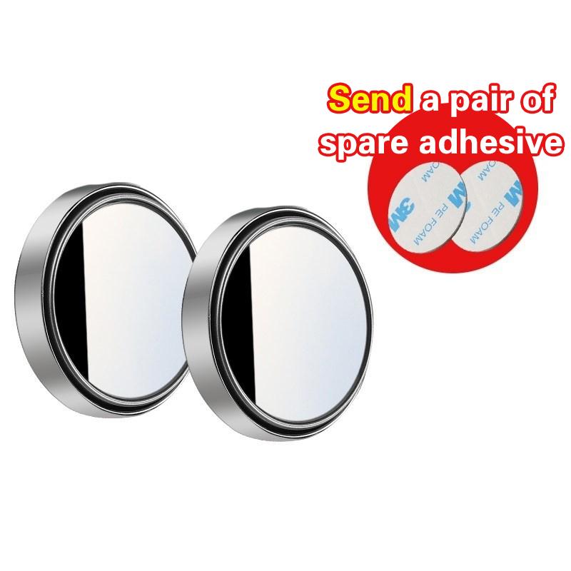 Car Small Round Mirrors Blind Spot Rear View Mirror Auxiliary Reversing Parking Convex Mirror 360 Degree Adjustable
