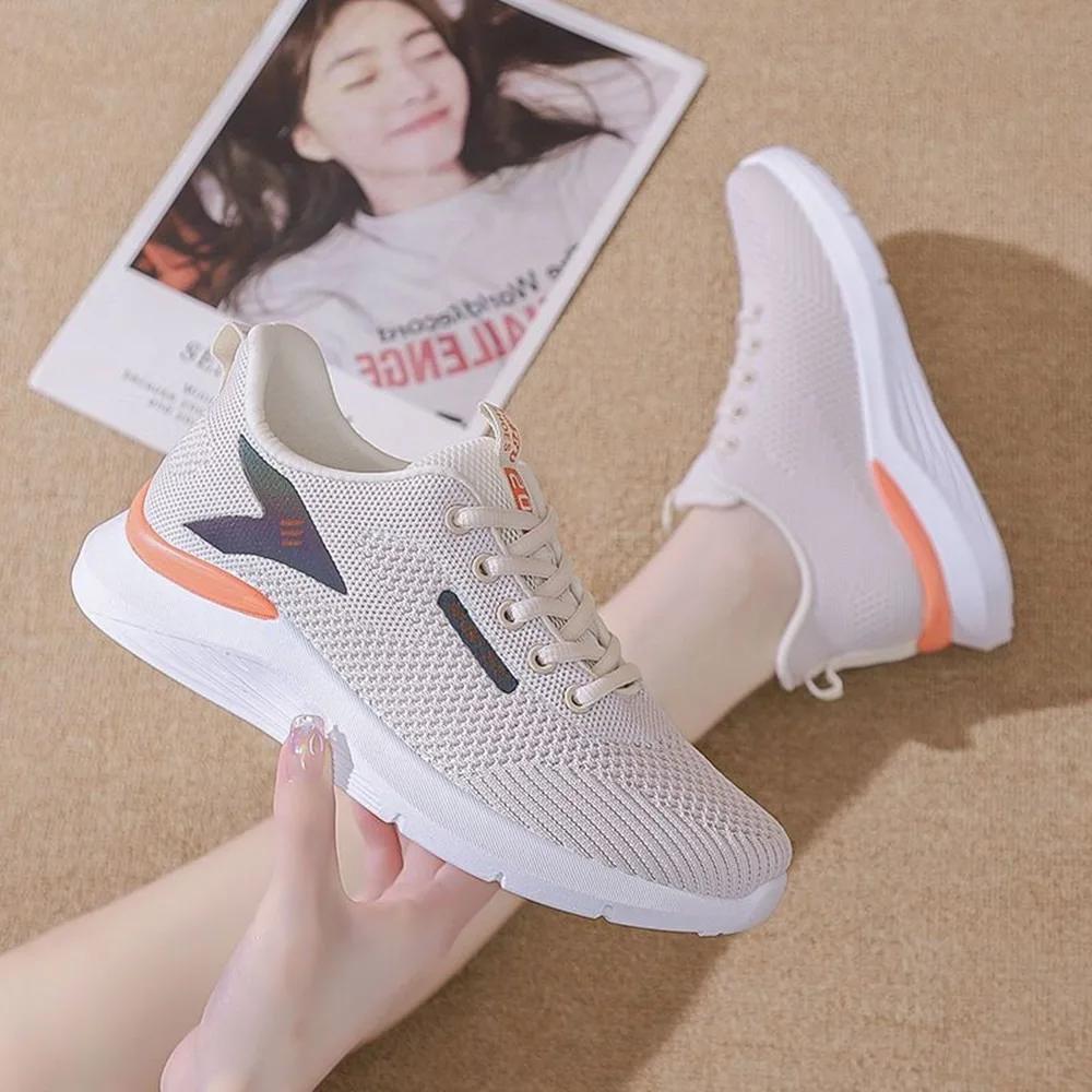 

2025 HOT Women Air Mesh Running Shoes 2025 Hot Fashion Lace Up Sneakers Lightweight Flat Casual Tennis Shoes Soft Sole114 38