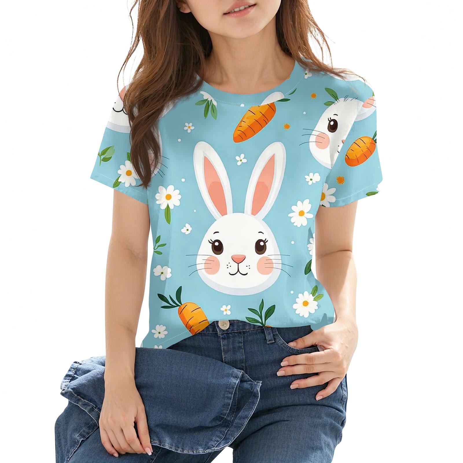 

Дитяча Модна Повсякденна Футболка з Коротким Рукавом, З Великодніми Принтами, З Круглим Вирізом, Модна Футболка, Топ 120