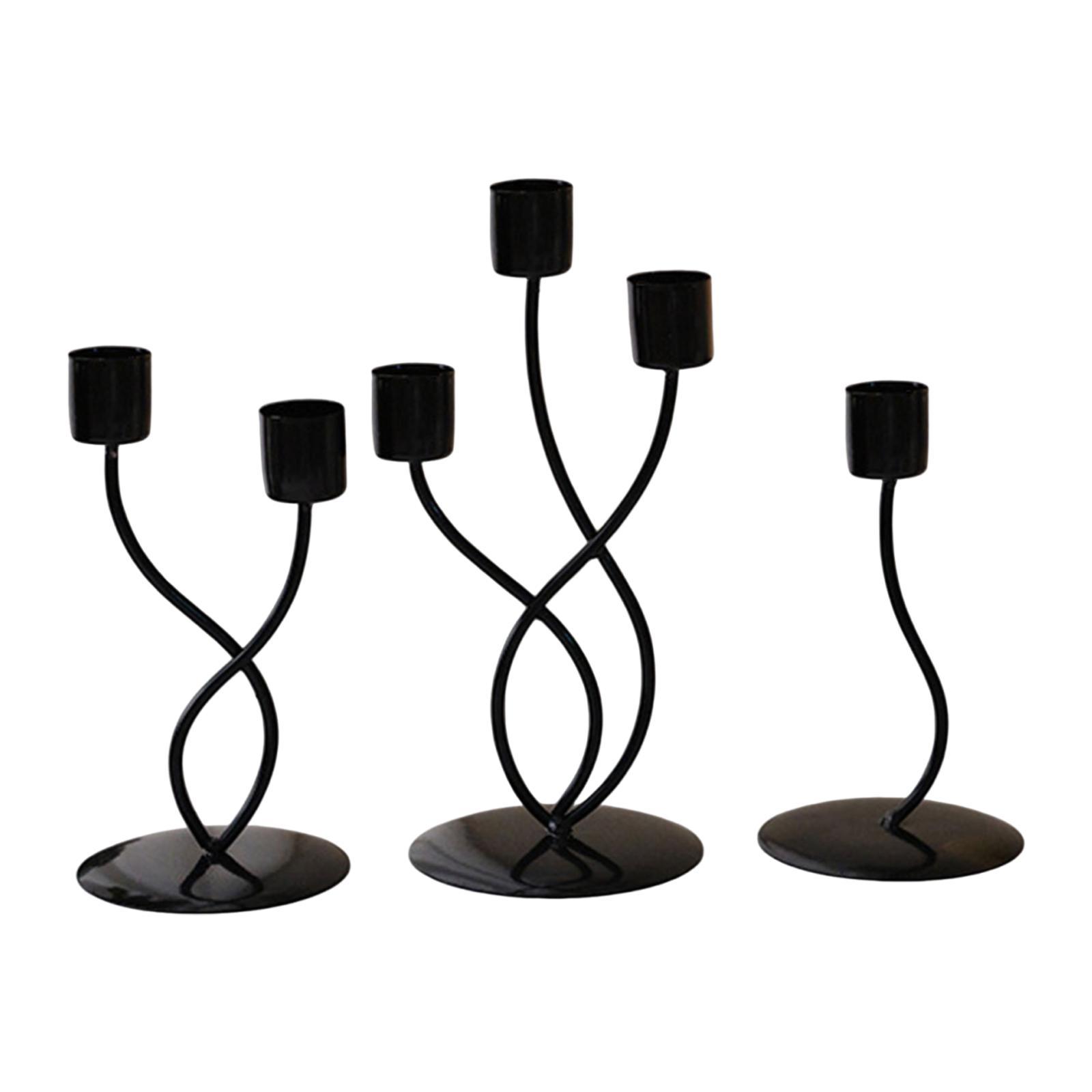 

3 Pieces Iron Candlestick Kitchen Dining Room Decoration Club Festivals Gift Thanksgiving Candle Holder Candelabra Candle Stand