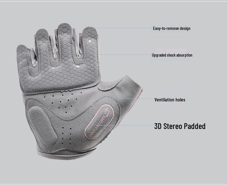 New Unisex Fitness Gloves: Outdoor Cycling, Half-Finger, Wear-Resistant, Non-Slip, Shock-Absorbing, Palm Protection, Breathable