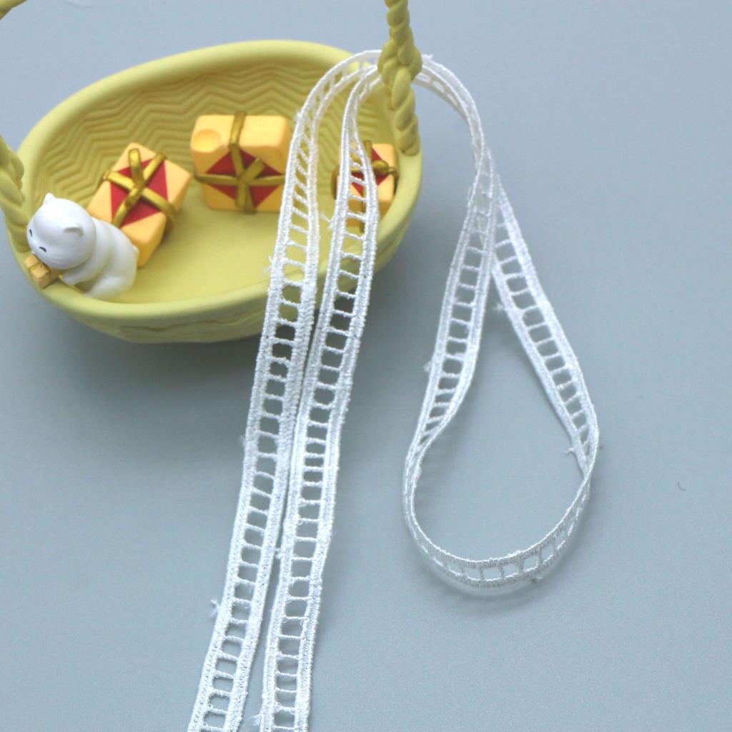 Polyester Silk Lace, Bilateral Staircase Embroidery Hollow Circle Lace Headdress Decorative Curtain Accessories, Lace Lace
