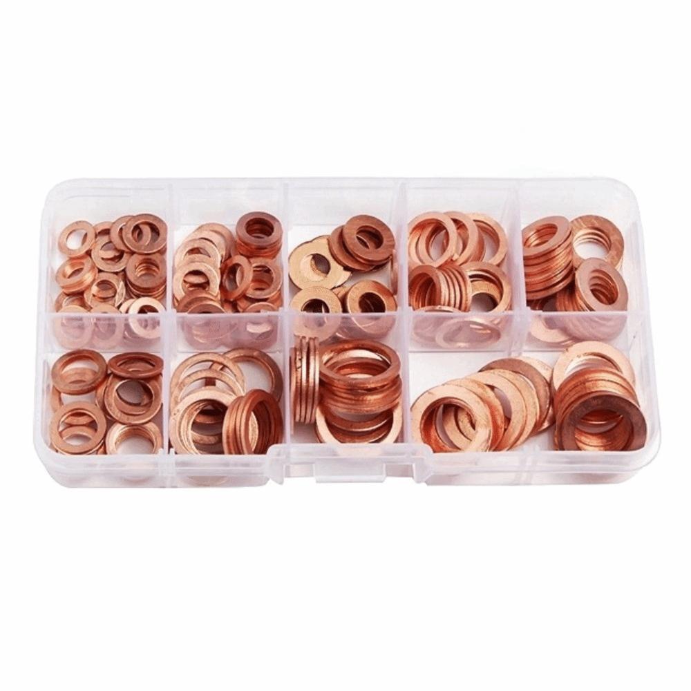 Car Engine Washers Copper Washer Flat Ring Seal Ring Tool Sealing Gasket Auto Accessories
