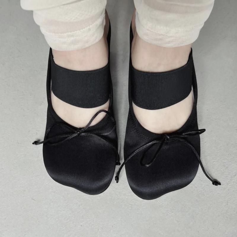 Fashion Black Satin Bow Decoration Pumps Women Elegant Square Toe Chunky Heel Mary Jane Shoes Cozy Shallow Dress Shoes Zapatos De Mujer