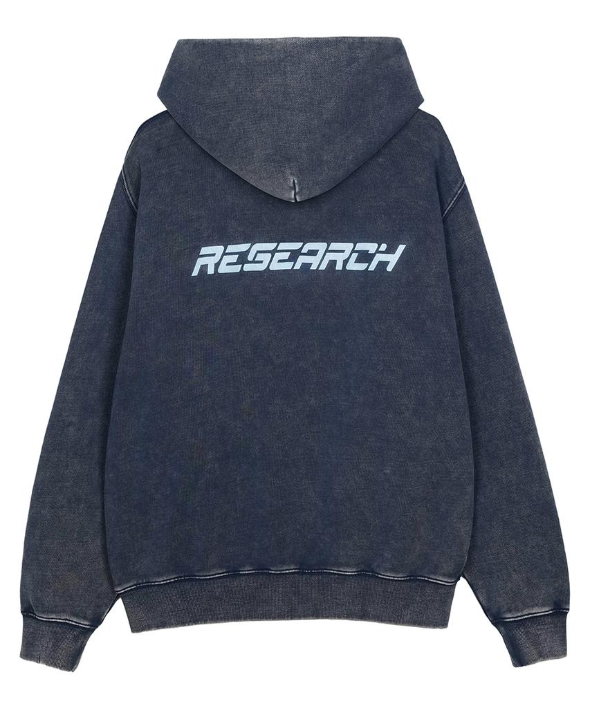 Fdr Pigment Washed Denim Applique Hoodie Navy