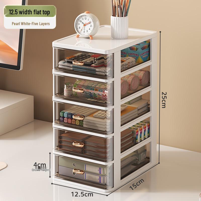 Transparent Multi-Layer Drawer Organizer for Office Desk Supplies