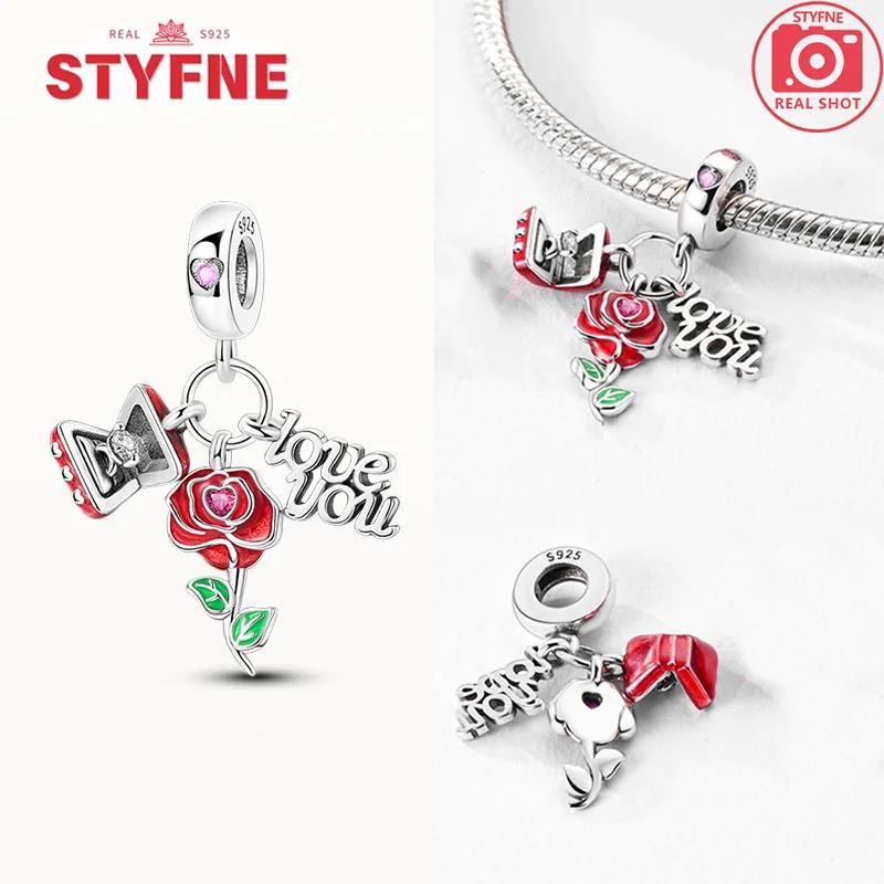 Exquisite Original Couple Love Boy&Girl Dangle Charms Heart Beads Copper Bracelet For Women Diy Jewelry Gift Charms Beads