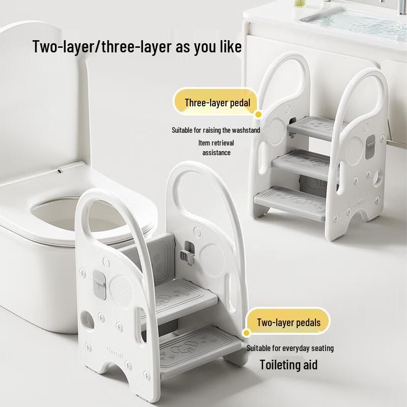 Handunyou Kinder Anti-Rutsch Tritthocker mit Handlauf