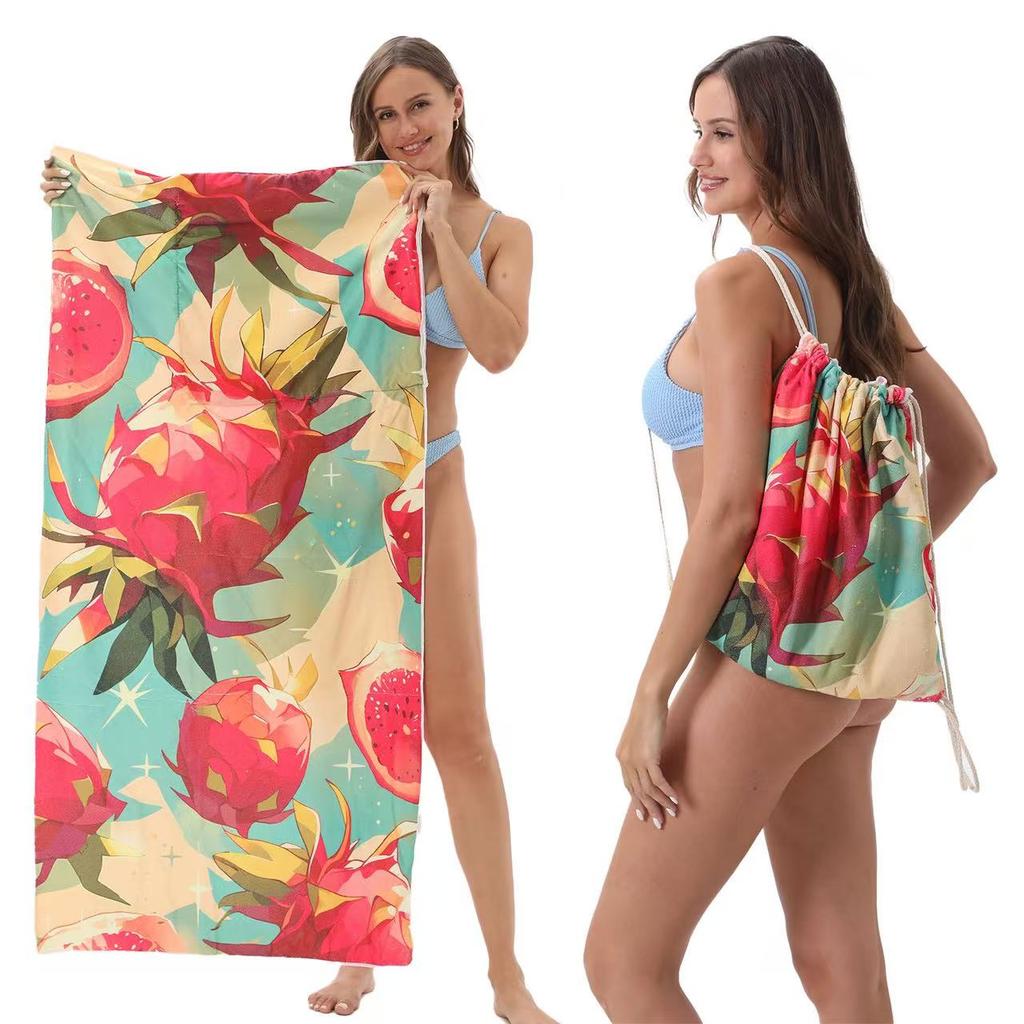 2-in-1 Foldable Beach Towel Backpack- Convertible Storage Bag, Portable Travel Mat for Swimming, Picnic, Vacation Essentials