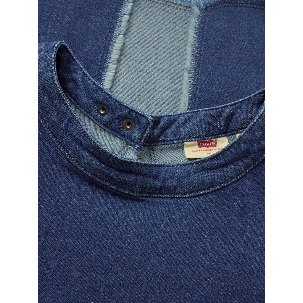 Levis Ležérní Pohodlná Jednobarevná Vesta z Denimu s Kulatým Výstřihem Dámské Vesty 003U2-0000