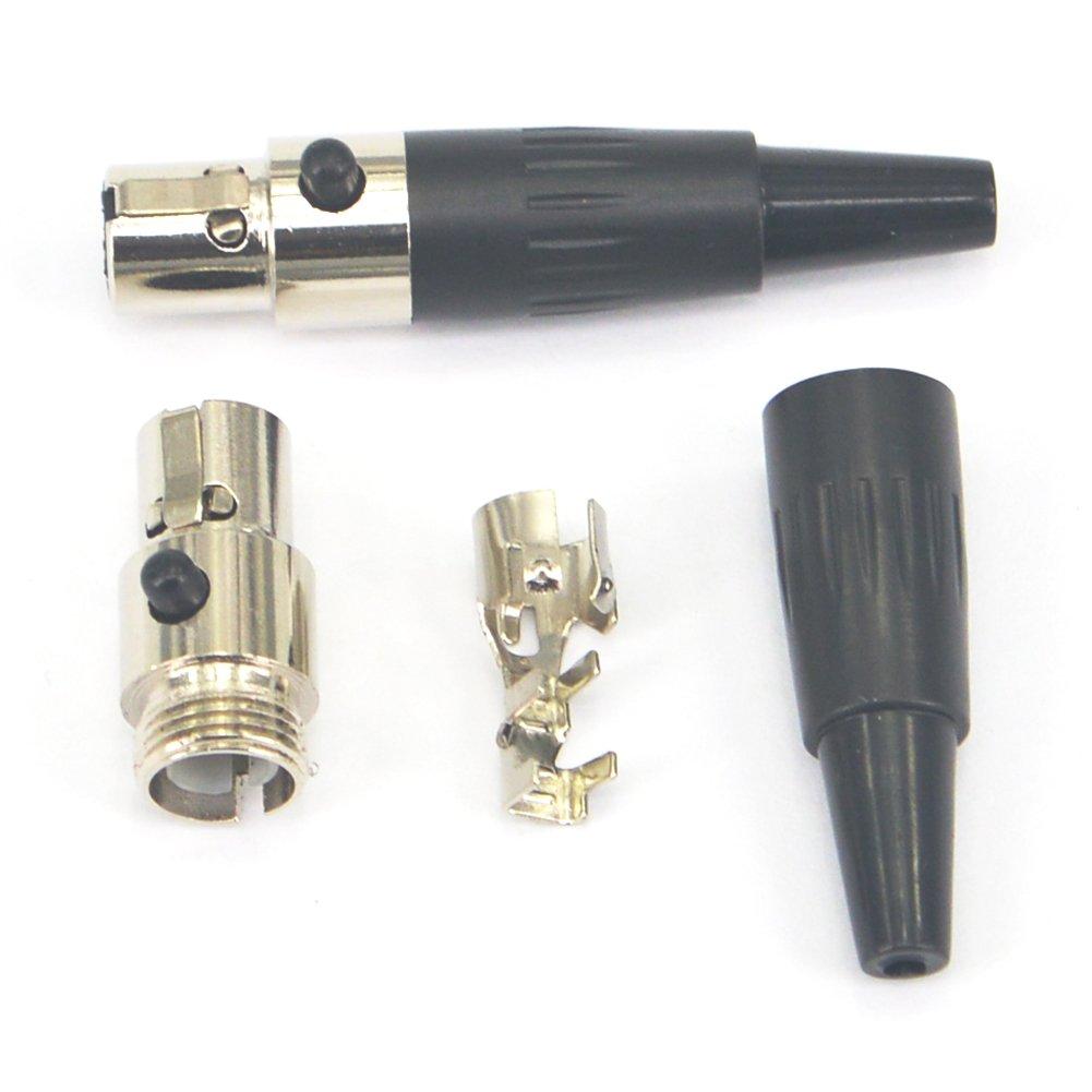 OneLinkMore Mini XLR TA4F 4-Pin Female Audio Connector Microphone Cable Socket Adapter Pack of 2