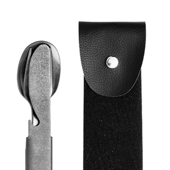 Tableware with Storage Bag Multi-functional Rust-proof Stainless Steel Camping Picnic Spoon Fork Cutter Kit Picnic Supplies