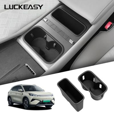 For BYD ATTO3 ATTO 3 YUAN PLUS 2026 2026 Center Water Cup Holder Storage Box Shock-Absorbing Car Accessories Black 2Pcs