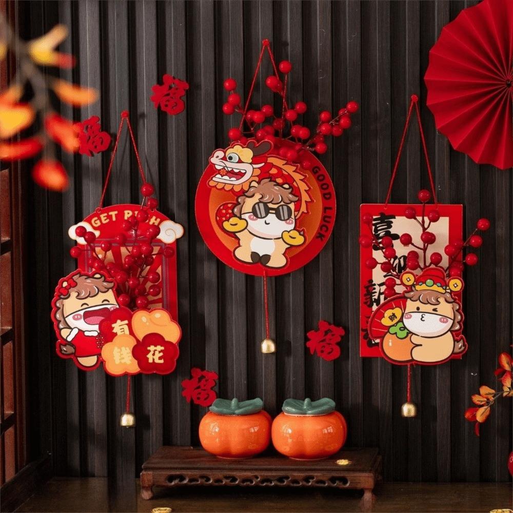 Traditional New Year Pendant Cartoon Handmade Spring Festival Decoration Exquisite Festive Atmosphere Red Fruit String Pendant