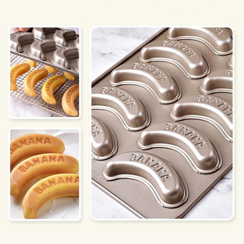 1/10 Hole Baking Pan Carbon Cake Baking Mold Baking Tray Non-Stick Muffin Diy Banana Cake Pan Moulds Baking Pans Bakeware Tools