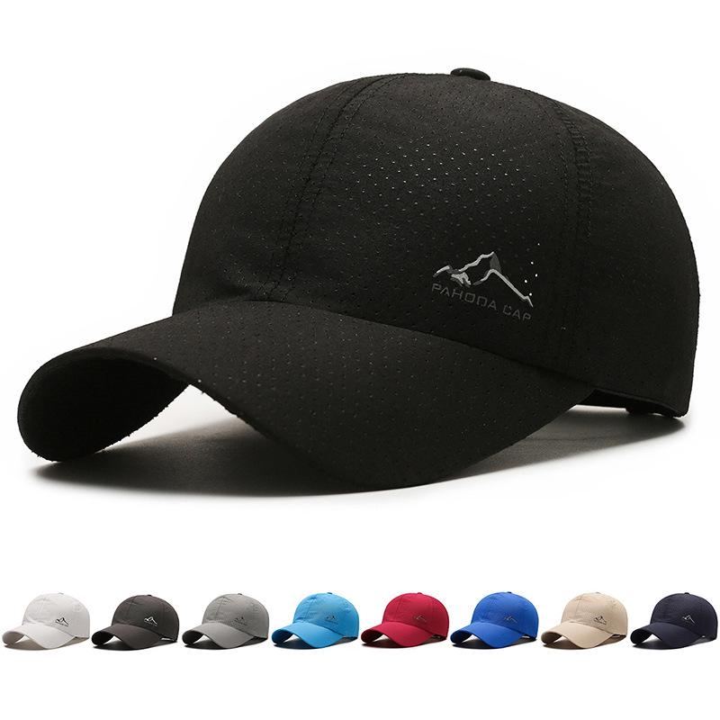 Quick-Drying Mountain Print Baseball Cap - Perforated Duckbill Sun Hat for Outdoor Sports & Casual Wear