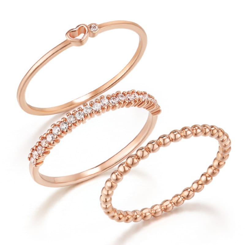 CRANNE Mini Heart Layered Ring C24RB092