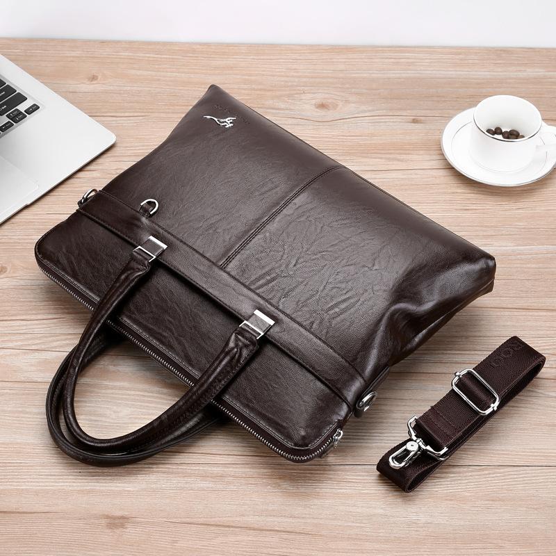 

Мужская новая деловая сумка для ноутбука Модная мужская одноплечевая сумка-мессенджер Портфель Большой вместимости Ретро наплечная сумка 38.5cm*6cm*29cm коричневый