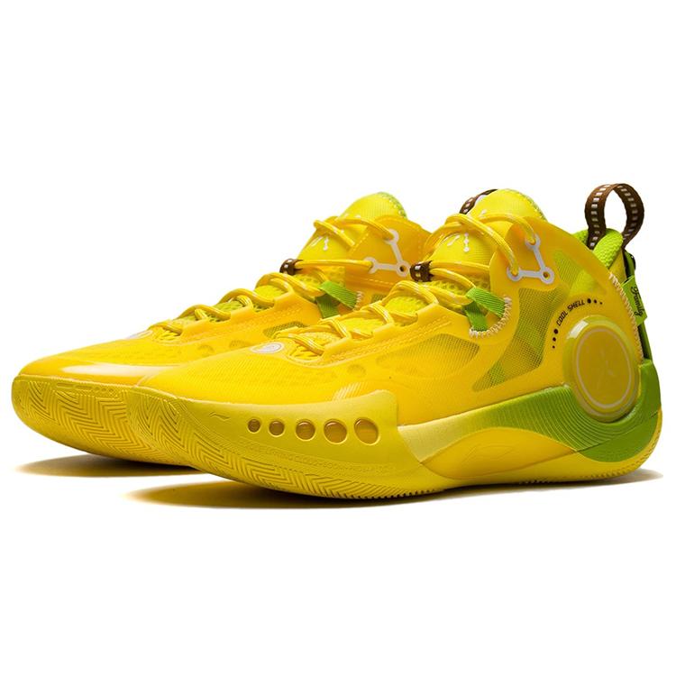 New LiNing Shadow 3 Cushioning Anti Slip And Wear Resistant Low Top Basketball Shoes Men's Kiwi Yellow Summer ABPS041-2