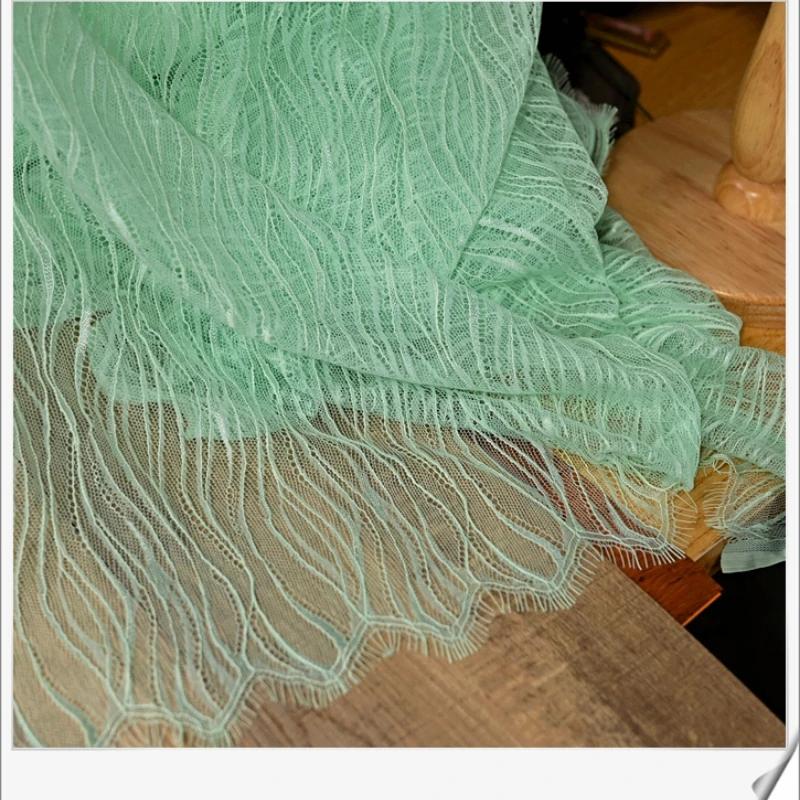 1.5x3Meters/Piece Wedding Lace Thin And Soft Wave Pattern Eyelash Lace Fabric DIY Sewing Handmade Wedding Dress Lace Material
