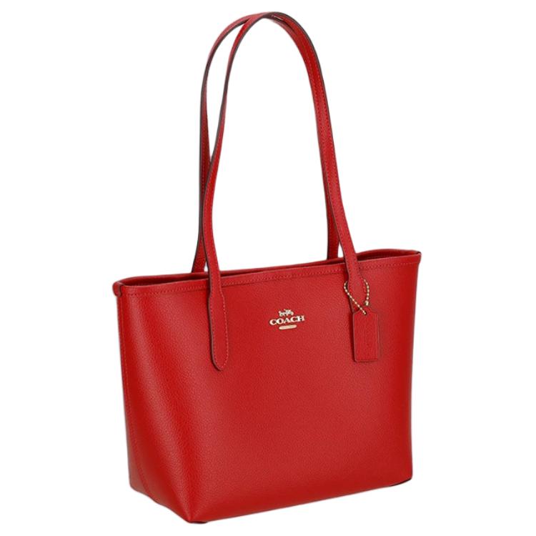 Coach City 23 Metal Logo Buckle Tote Bag Women Tote Bags Red CT859-IMUP7