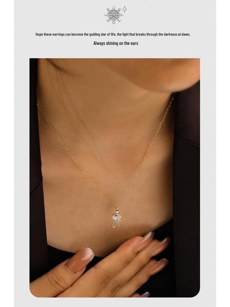 Collier pour femme en cuivre pur avec pendentif ourson en zircon micro-incrusté: Bijoux de chaîne claviculaire hip-hop luxueux, de niche et polyvalents