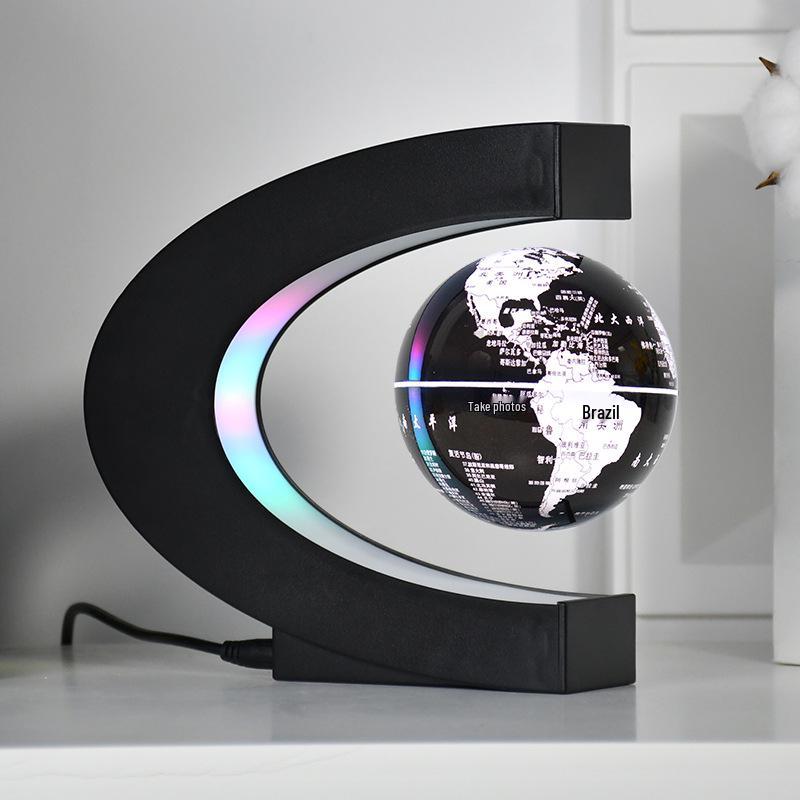 Russian-Style Rotating Magnetic Levitation Earth Lamp - Tech-Inspired Office Decoration