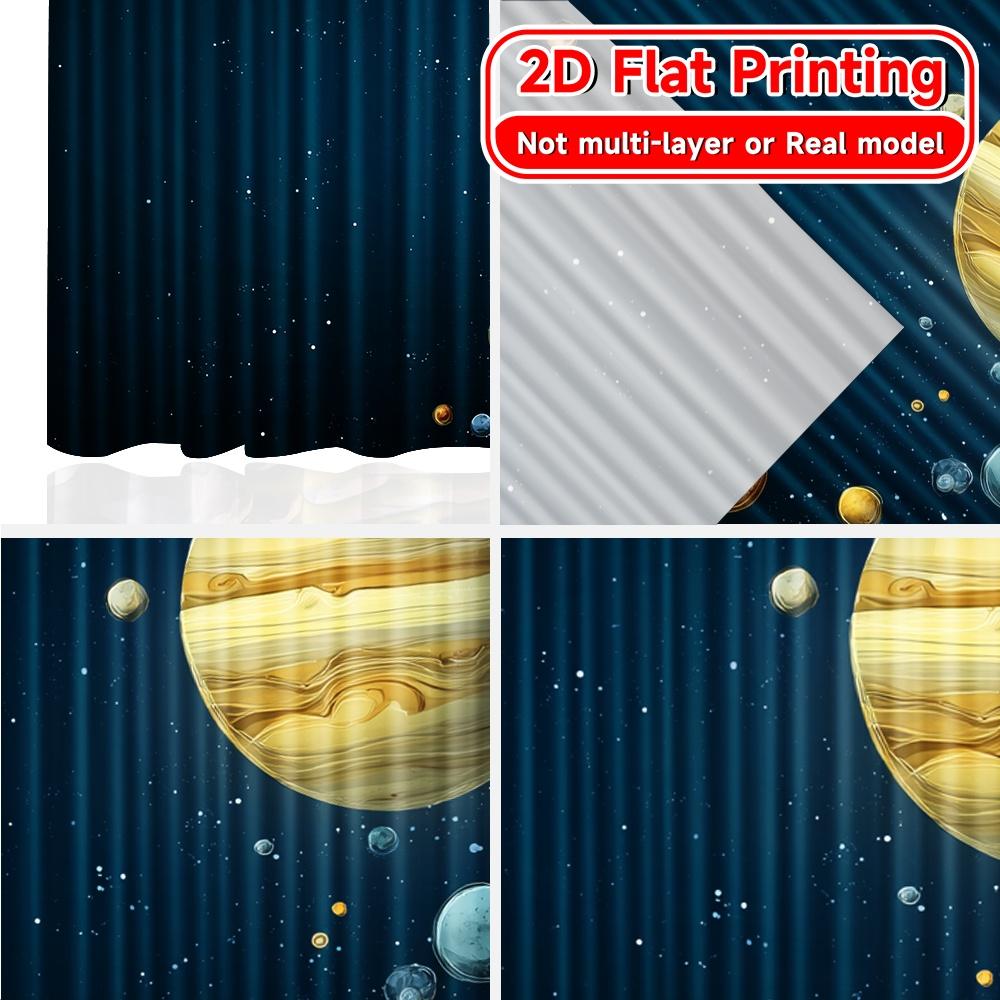 Flat Printing Curtains Without Rod Cosmic Planetary Exploration Fashionable Curtainments During April Fools Curtain Set Of 2 Modern Made Polyester