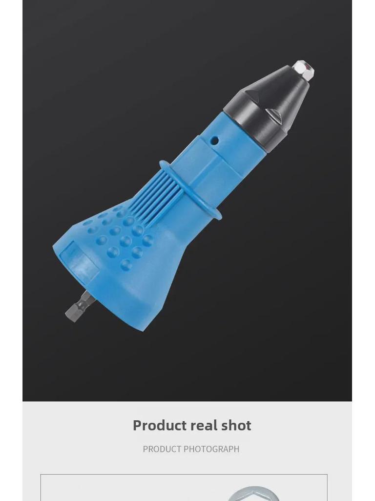 Electric Conversion Rivet Gun with Blue Core and Black Cap Upgrade