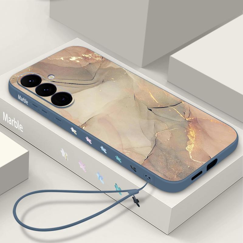 Golden Marble Pattern Case For Samsung Galaxy S26 S25 Ultra S24 S23 S22 Plus S21 FE A15 A16 A17 A35 A36 A54 A55 A56 5G Soft Cover