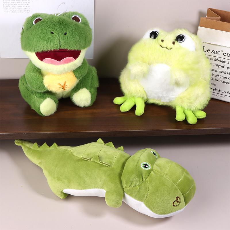 Cute Cartoon Frog Crocodile Plush Toy Soft Stuffed Doll Toy Lovely Throw Pillow Home Decoration For Kid Birthday Gifts