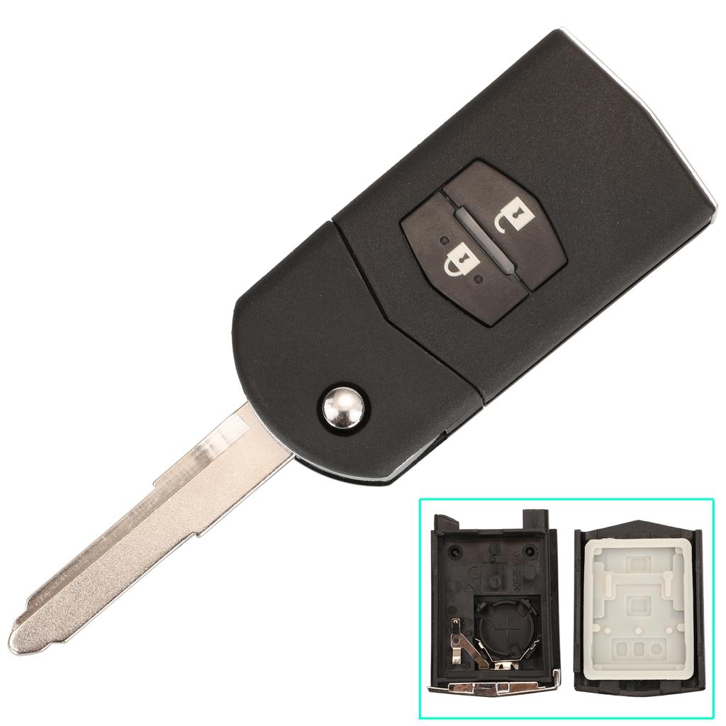 jingyuqin 2/3 Button Remote Key Fob Shell Case Folding Flip For Mazda 2 3 5 6 CX-7 / CX-9 / MX-5 With Uncut Blade Replacement
