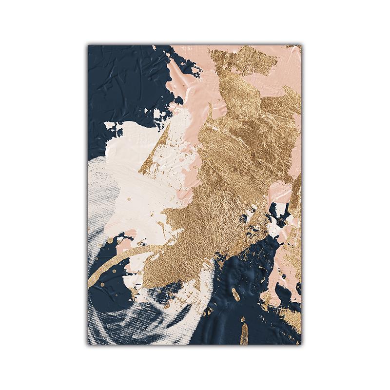 

Синий Розовый Золотой Современная Абстрактная HD Ручная Роспись Маслом Печать На Холсте Картина Плакат Для Скандинавского Настенного Искусства Домашний Декор Комнаты 50x70cm No Frame