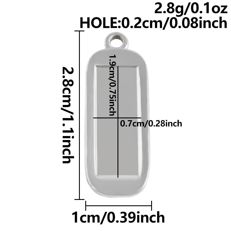 6pcs Stainless Steel Blank Tray Pendant For Decoration Geometry Cabochon Settings Base Charms DIY Handmade Materials Accessories