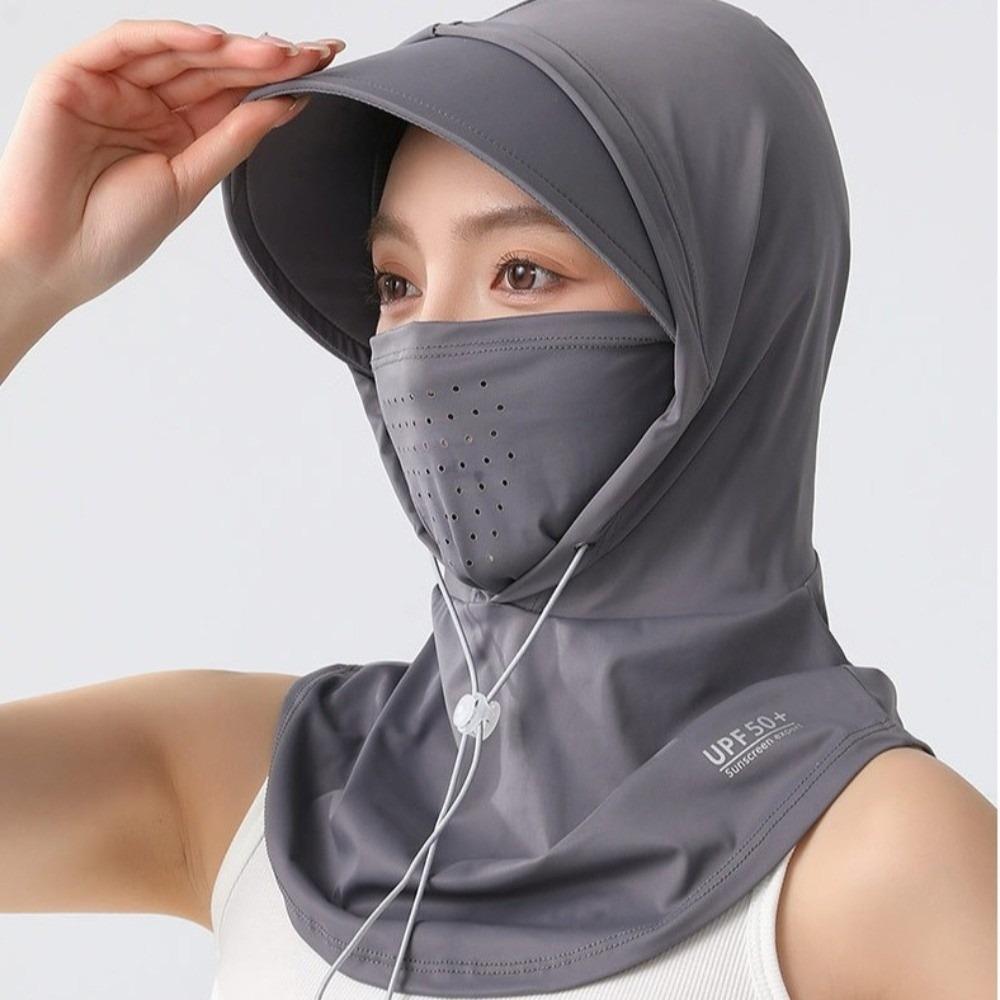 Adjustable Cycling Sun Protection Mask Ice Silk Sunscreen Full Face Cover Balaclava Hat  Outdoor