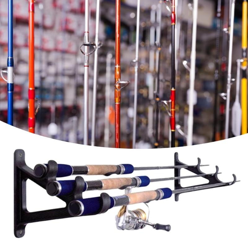 3-Position Fishing Rod Storage Holder Horizontal Fishing Rod Rack Wall Mounted Fishing Rod Display Racks Enduring