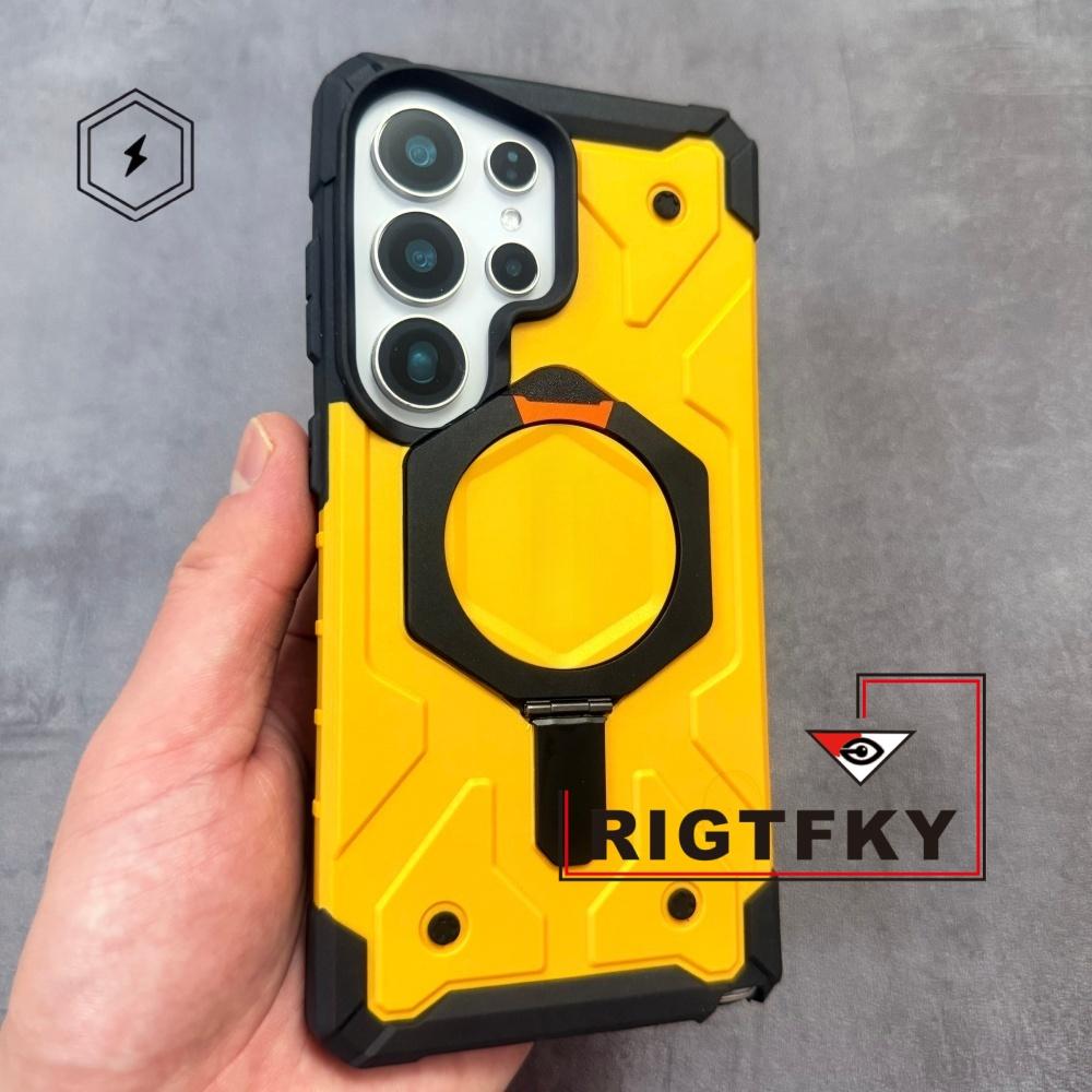 NY Militär Tålig Stötskyddande Telefonfodral för Samsung S26 Plus S25 S24 S23 Ultra Magnetisk Hållare Stöd Skyddande Fodral