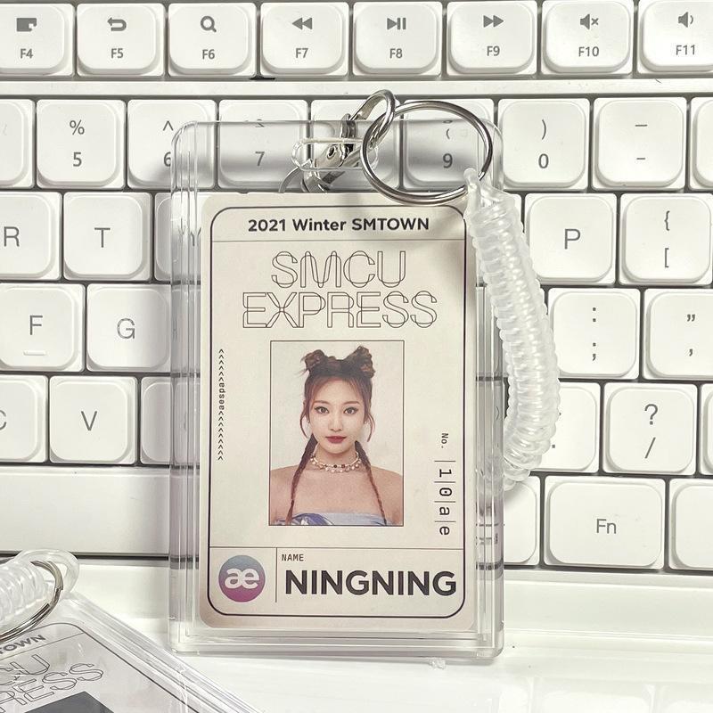 1Style School Card Access Card Holder Acrylic Transparent Protective Sleeve Id Card Bus Meal Worker Id Card Holder