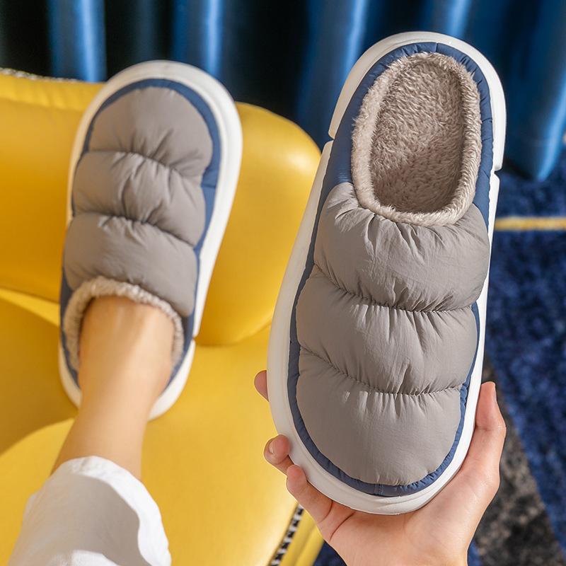 Down Cloth Cotton Shoes Men's Winter Waterproof Indoor Thick-soled Non-slip Down Warm Cotton Shoes Men's Outdoor Wear Home